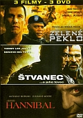3x(DVD) Zelené peklo + Štvanec + Hannibal