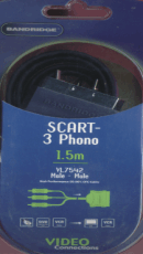 Scart - 3x Phono 1,5 m